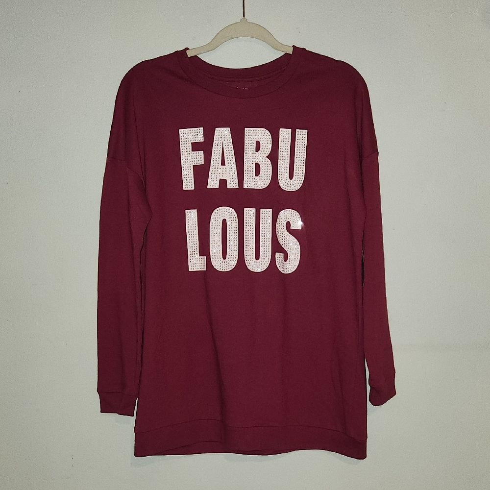 Fabulous Red Plum Tee Shirt Sweatshirt Big Girl XL 16